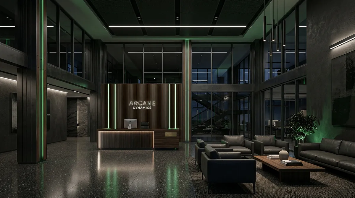 Ilustracja: recepcja biurowa kojarząca się z formalnościami